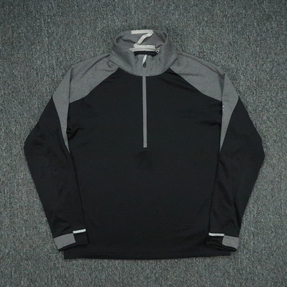 Zero Restriction Pullover Mens Medium Black Gray TaylorMade Quarter Zip Athletic